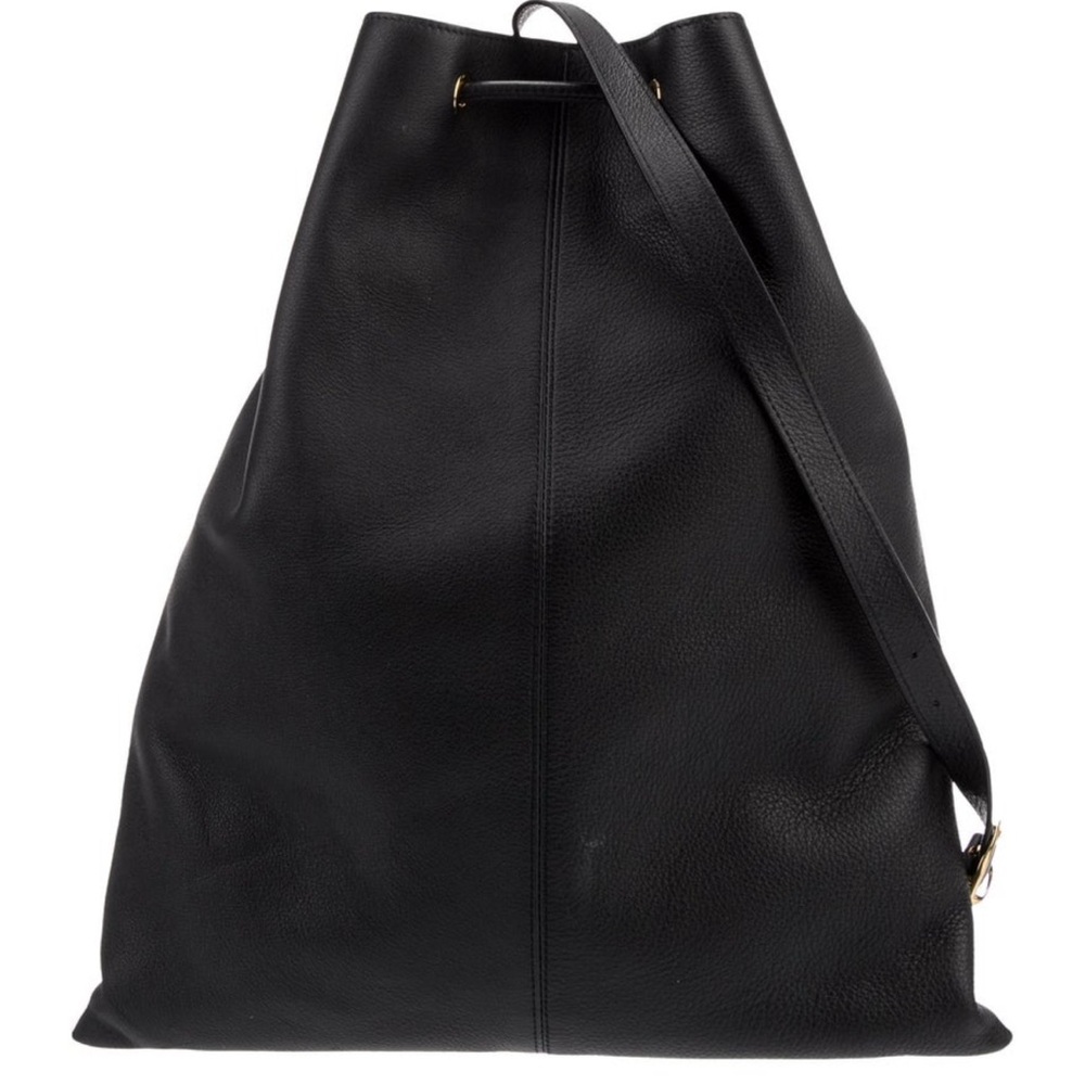 NWT KHAITE Greta Black Leather Drawstring Bag - Picture 15 of 16